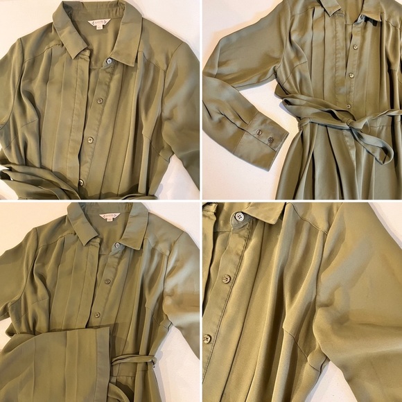 Beautiful Nanette Lepore Rayon Dress. Khaki Green. Super Soft Sz8 - Picture 5 of 15
